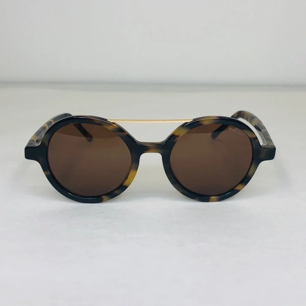 KOMONO Vivien Tortoise Demi Sunglasses NEW round brown gold UV400